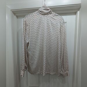 Vintage Country Sophisticates by Pendleton Checked Blouse w/ Red Dots — Tie-Back